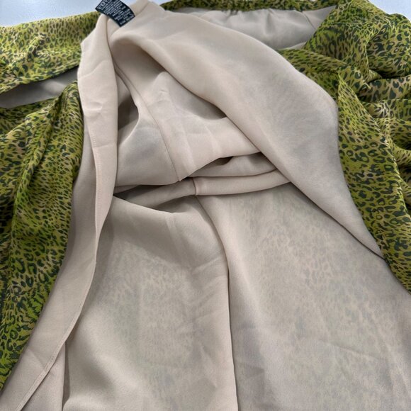 Norton Mcnaughton Woman 18W Leopard Print Midi Skirt Polyester Green & Yellow - Picture 8 of 9